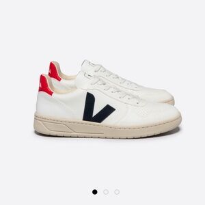 Veja White and Navy Sneakers